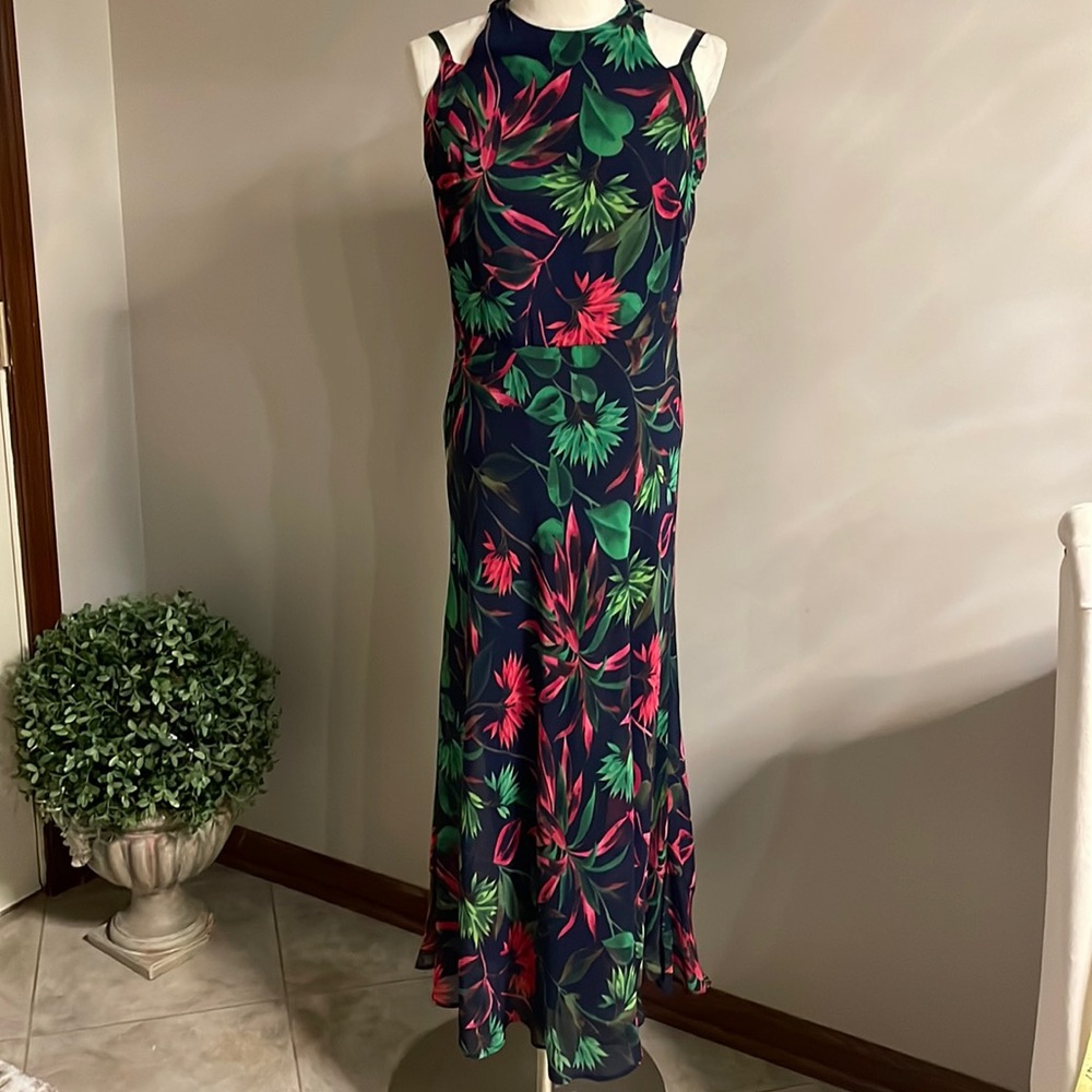 Taylor Women's Maxi Dress - Navy with Red and Green Floral